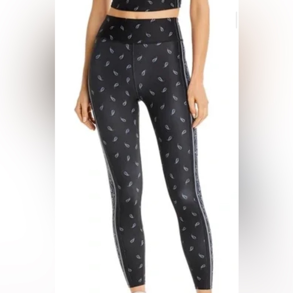 Aqua Black Paisley Leggings